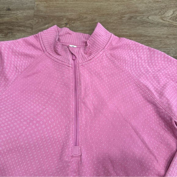 Lululemon Rest Less Cropped Half-Zip Grid Warp Pink Blossom Quarter Zip Size 8 - Picture 8 of 9